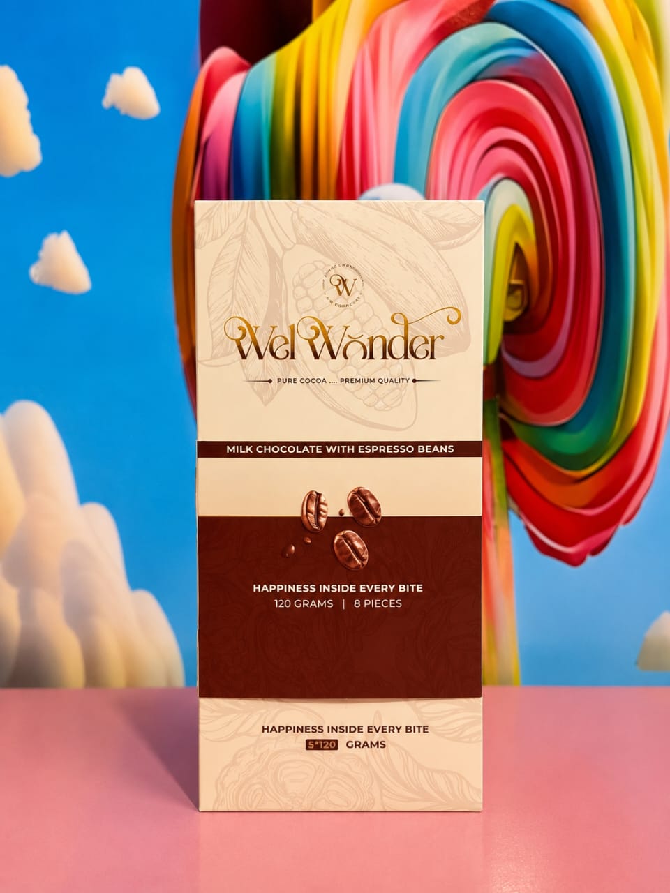 Wel Wonder Milk Chocolate with Espresso Beans