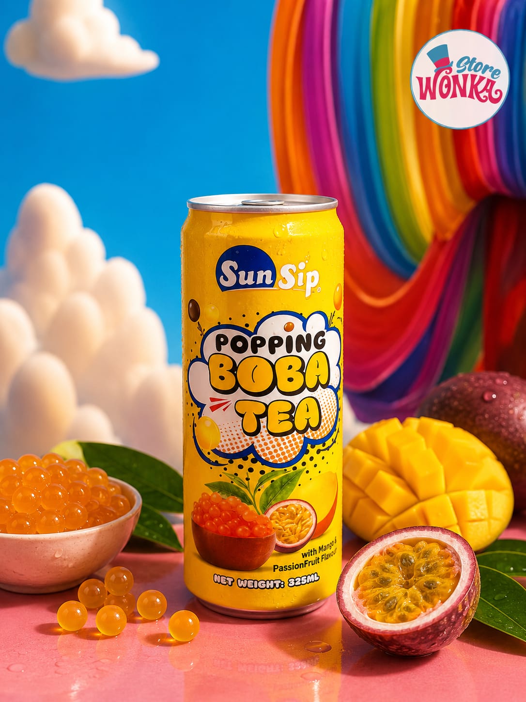 SunSip Popping Boba Tea — Mango & Passion Fruit