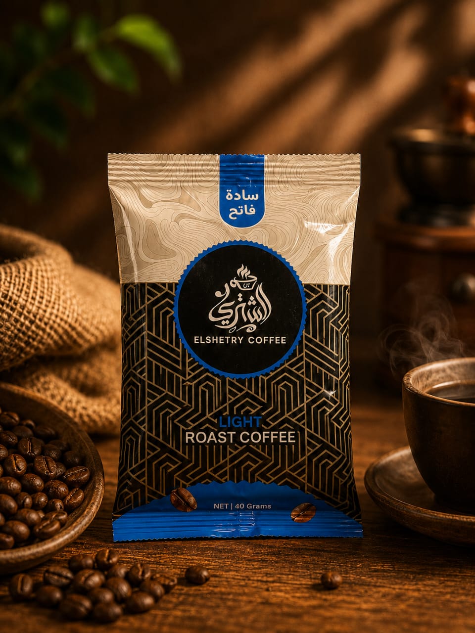 Elshetry Light Roast Coffee — Plain, 40g Sachet